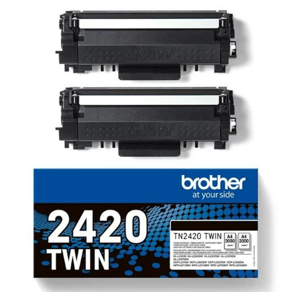 Brother TN2420 Black Toner Twin Pack 2x3000 Pages