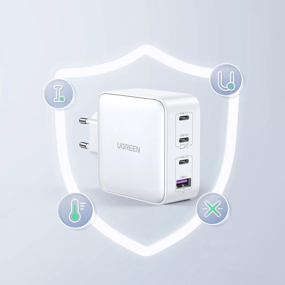 Chargeur GaN UGREEN Nexode 100W 3x USB-C USB-A Blanc