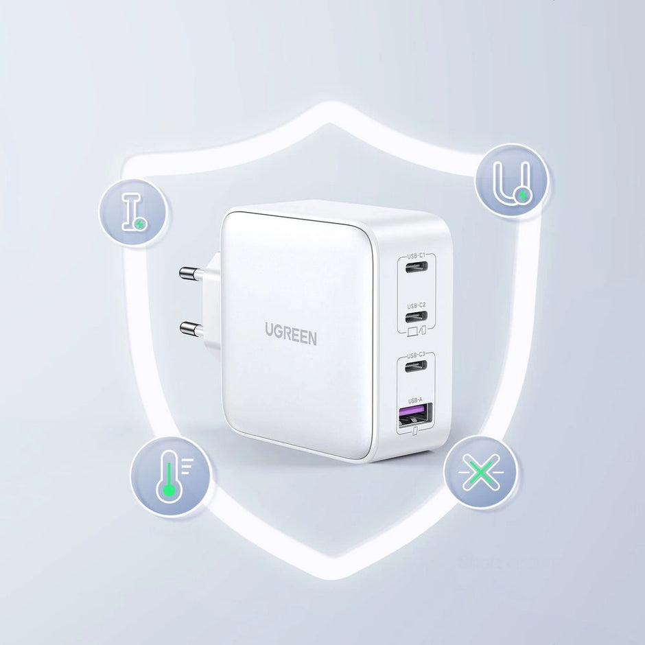 Chargeur GaN UGREEN Nexode 100W 3x USB-C USB-A Blanc