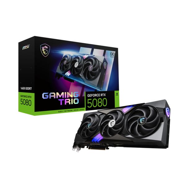 MSI GeForce RTX 5080 16GB Gaming Trio OC Graphics Card