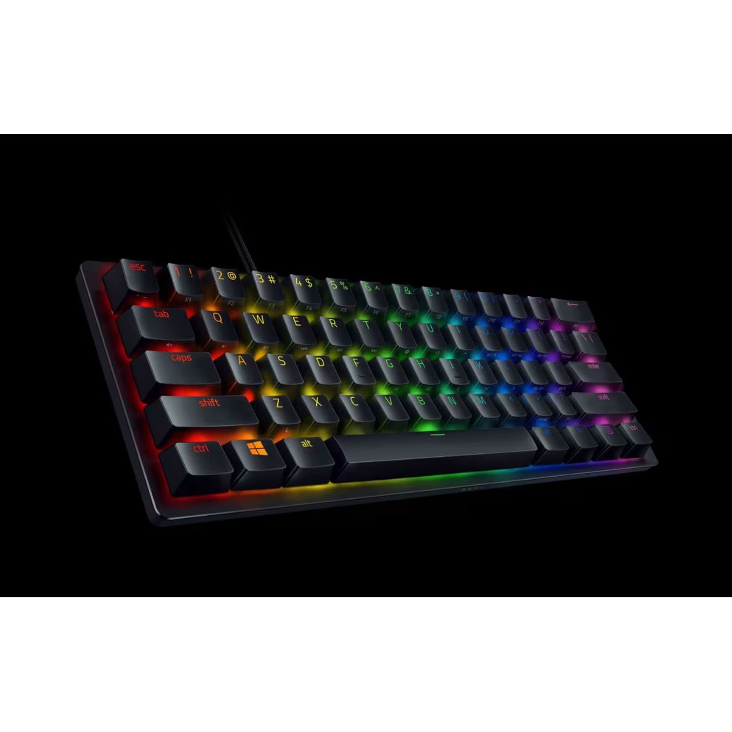 Clavier gaming opto-mécanique 60 % Razer Huntsman Mini, commutateurs violets, disposition US