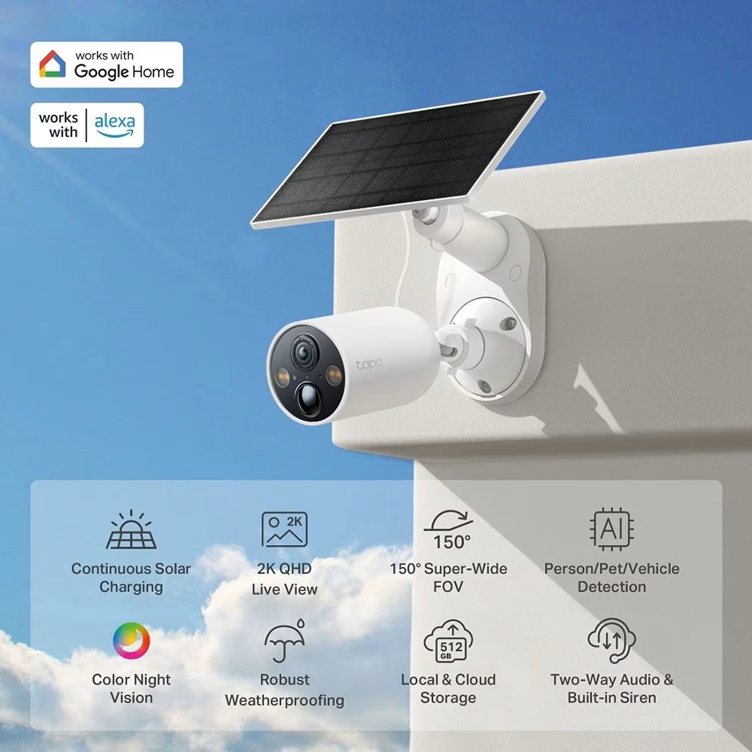 TP-Link Tapo C425 Kit Caméra de sécurité sans fil solaire 2K QHD