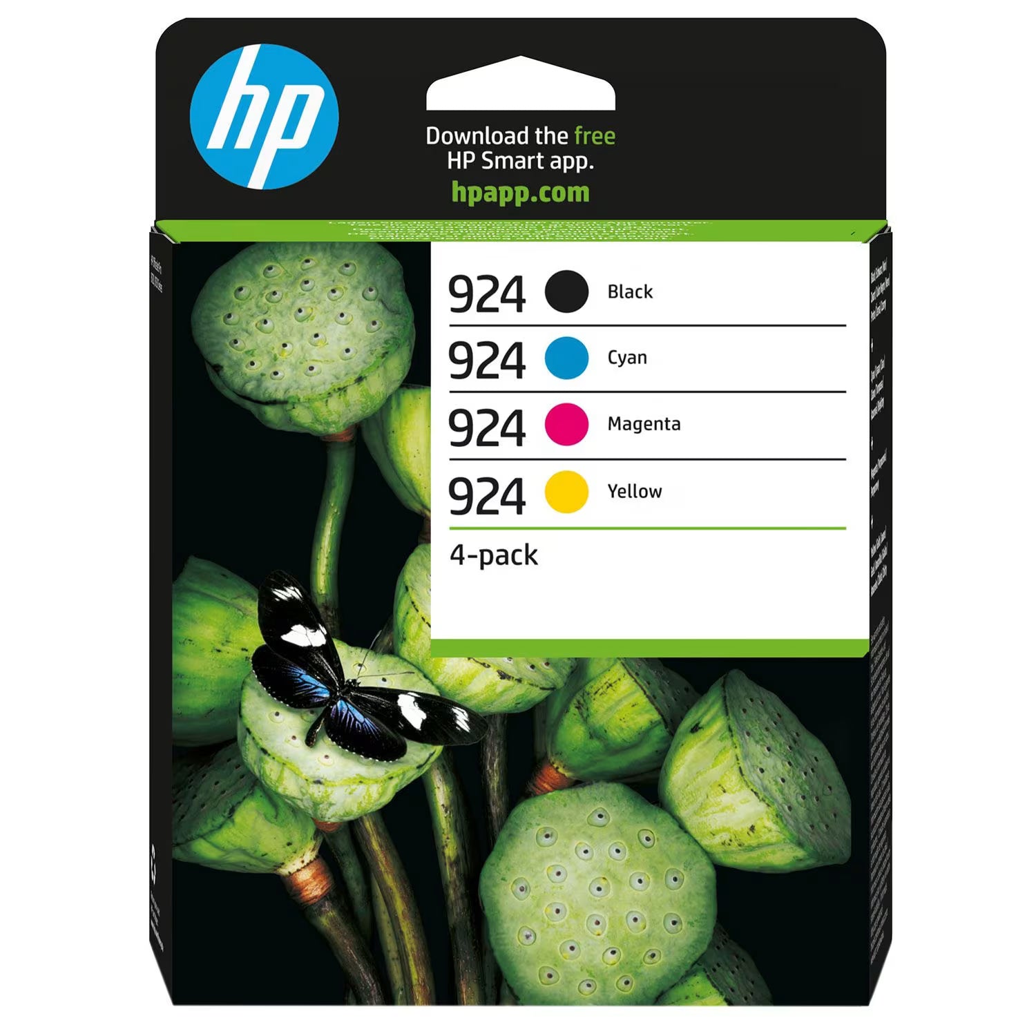 HP 924 Ink Cartridge 4-Pack CMYK Black Cyan Magenta Yellow