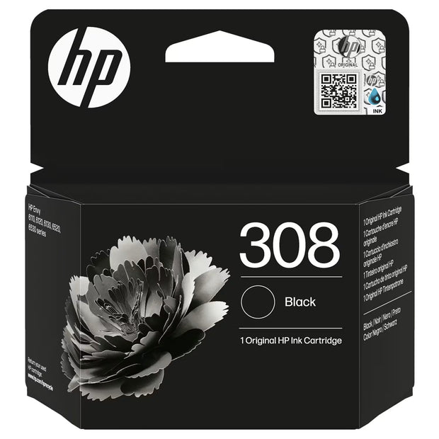 Cartouche d'encre noire pour jet d'encre HP 308