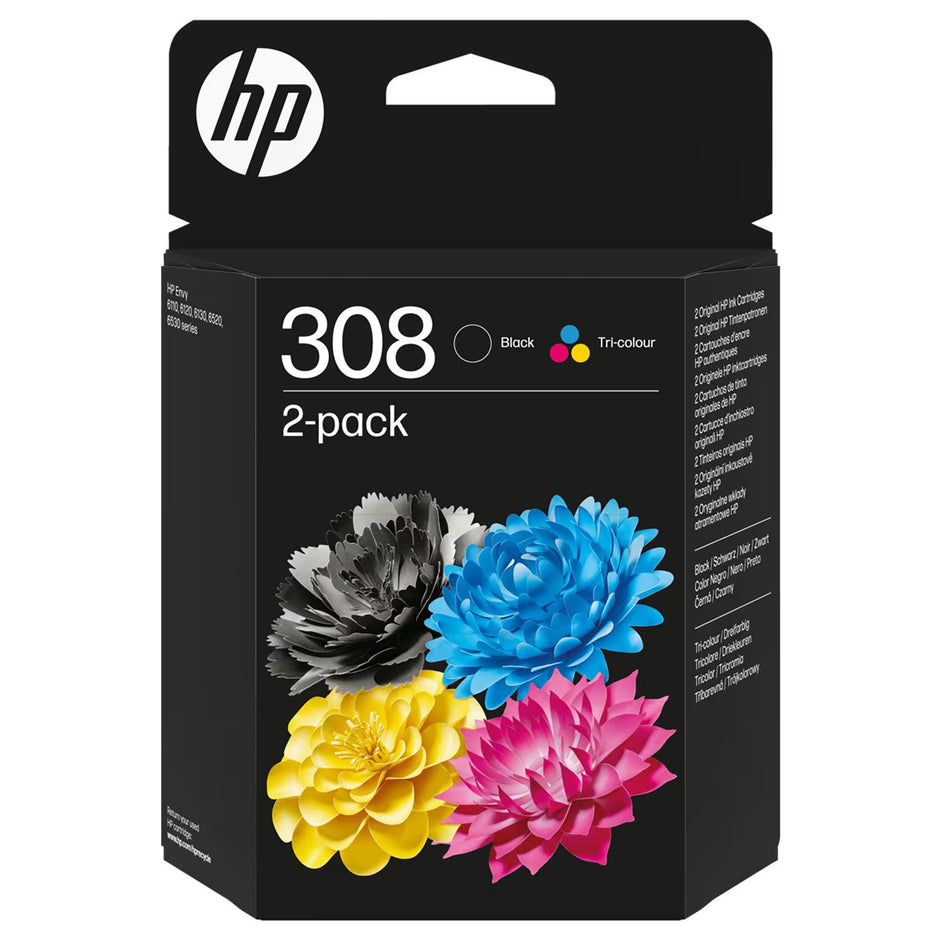 HP 308 Tintenpatronen Doppelpack Schwarz & Dreifarbig