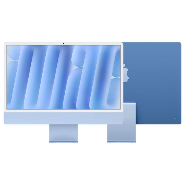Apple iMac 24" M4 CPU 8 cœurs GPU 8 cœurs 16 Go/256 Go Bleu Clavier et Souris Magic grecs