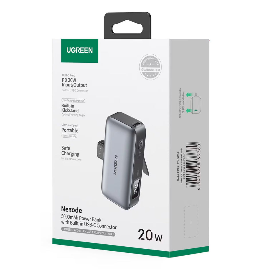 Batterie externe UGREEN PB503 5000mAh 20W PD Charge rapide Gris