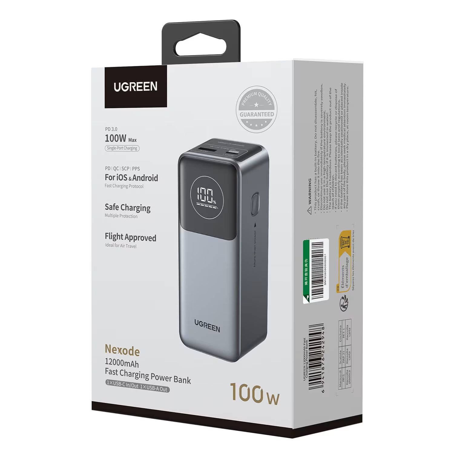 Banque d'alimentation UGREEN PB724 12000 mAh 100 W USB-C Power Delivery