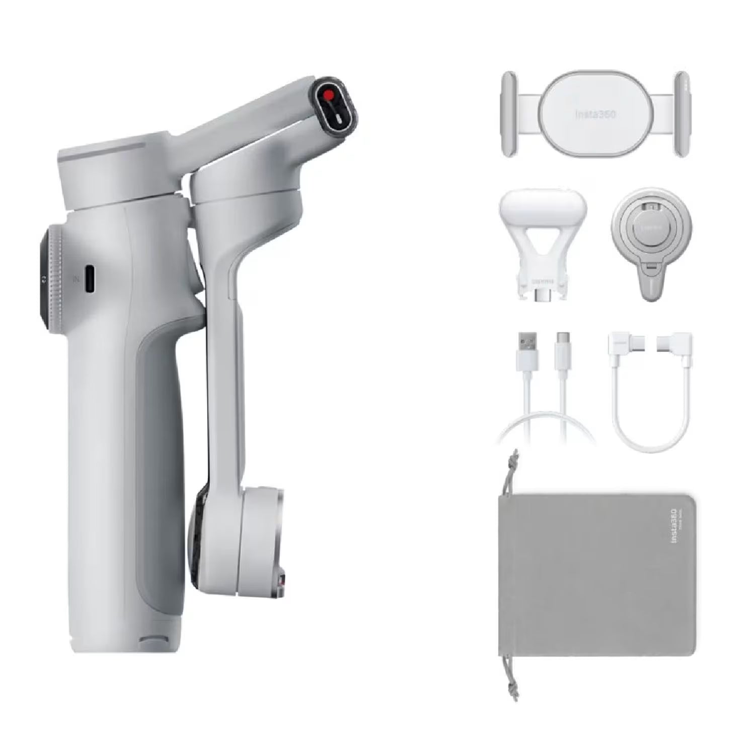 Stabilisateur Cardan pour Smartphone AI Insta360 Flow 2 Pro, Bundle Créateur, Blanc