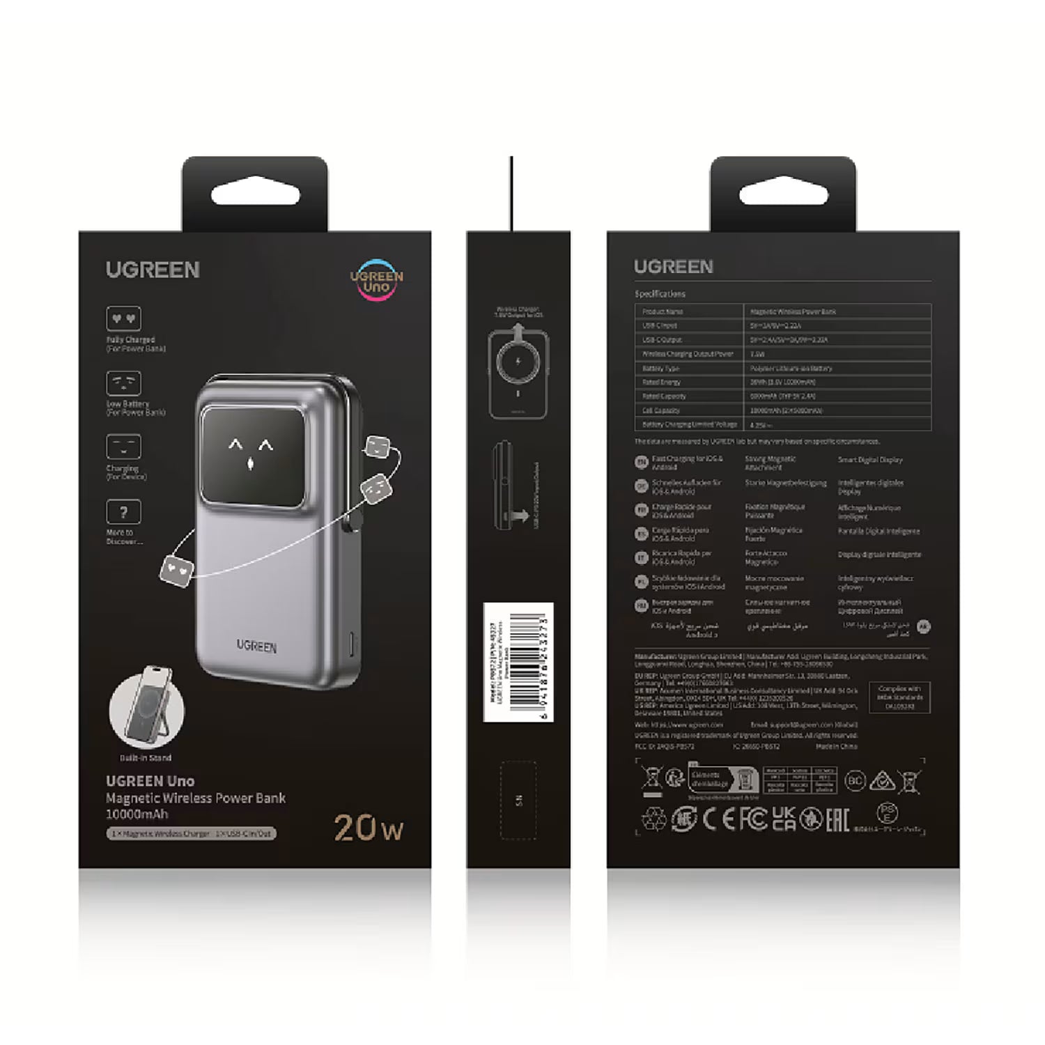Batterie externe UGREEN PB572 10000 mAh, charge rapide 20W