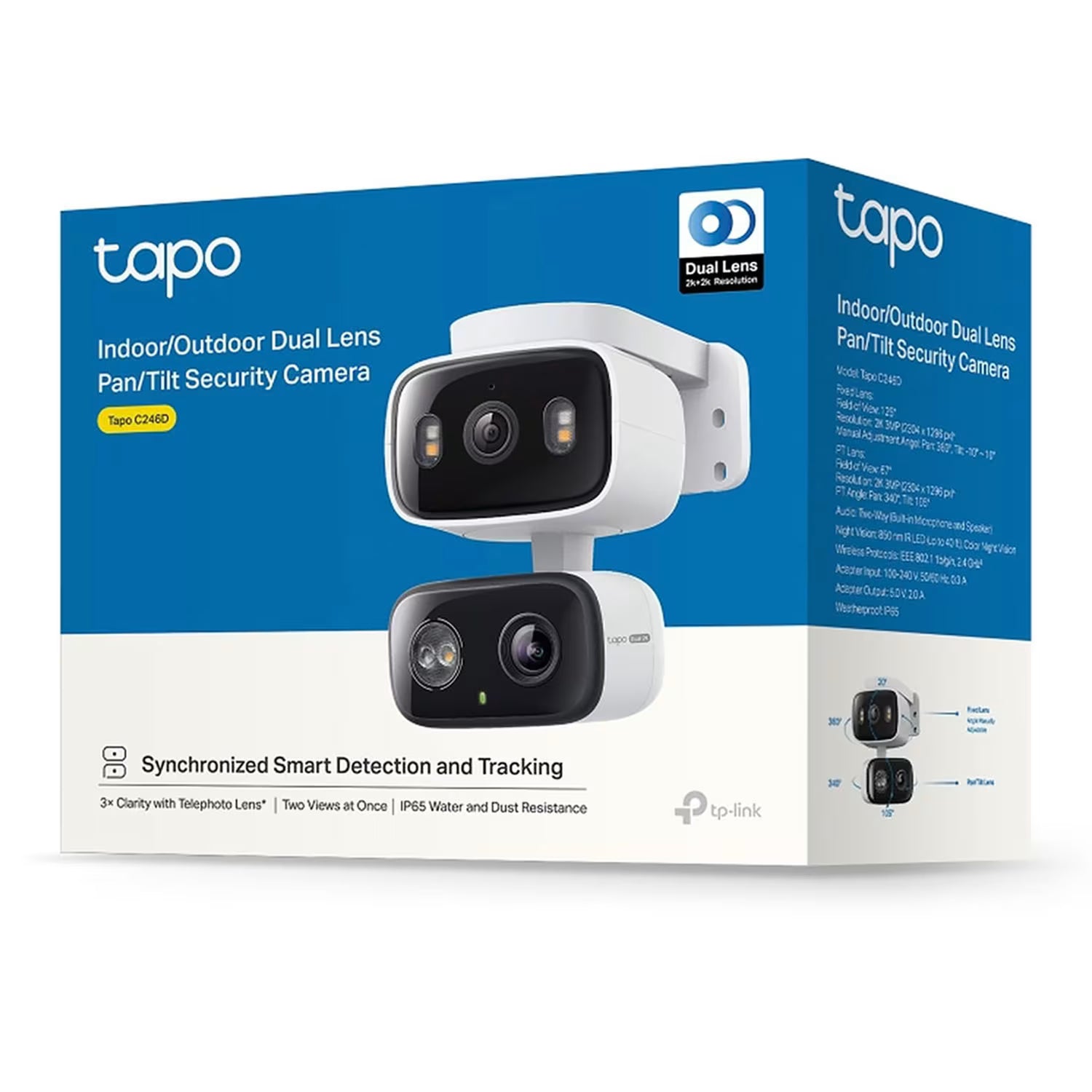 TP-Link Tapo C246D WLAN-Sicherheitskamera für den Innen- und Außenbereich