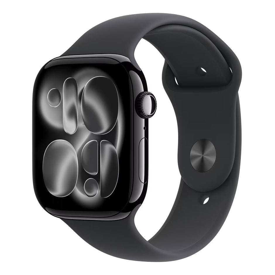 Apple Watch Series 11 GPS 42mm Jet Black Aluminium Schwarzes Sportarmband S/M