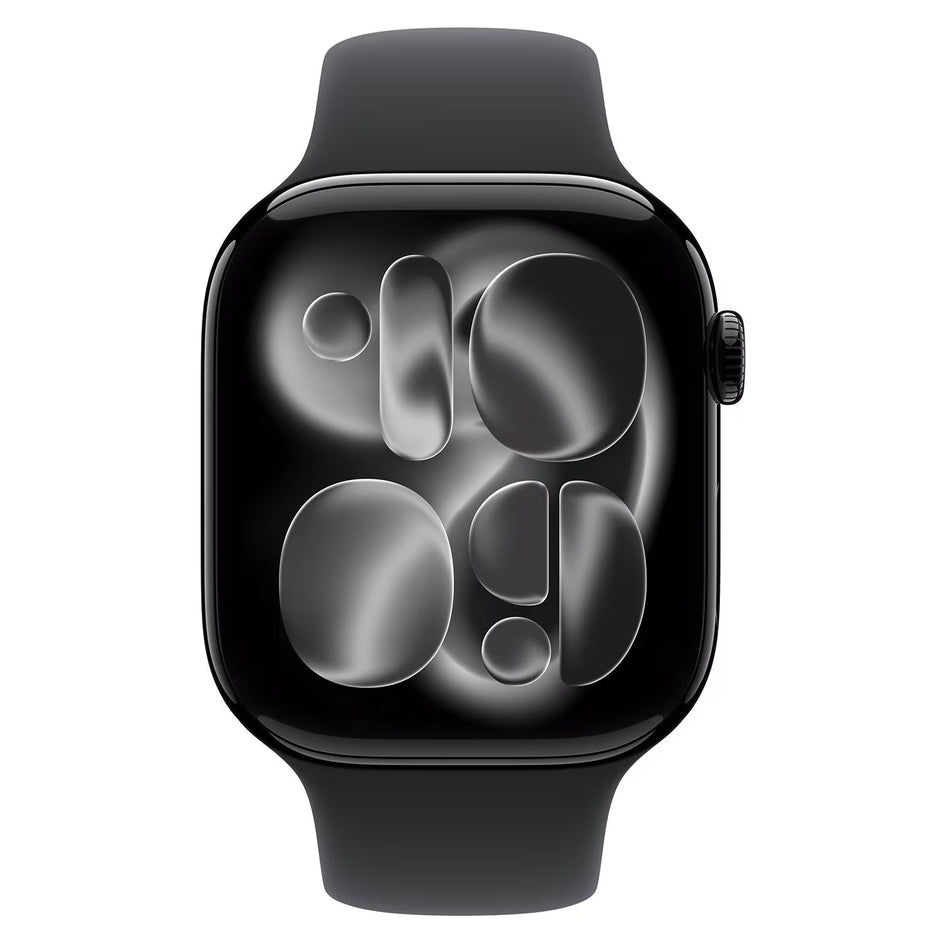 Apple Watch Series 11 GPS 42mm Jet Black Aluminium Schwarzes Sportarmband S/M