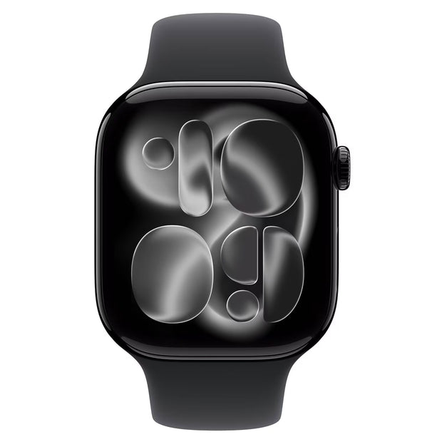 Apple Watch Series 11 GPS 42mm Jet Black Aluminium Schwarzes Sportarmband S/M