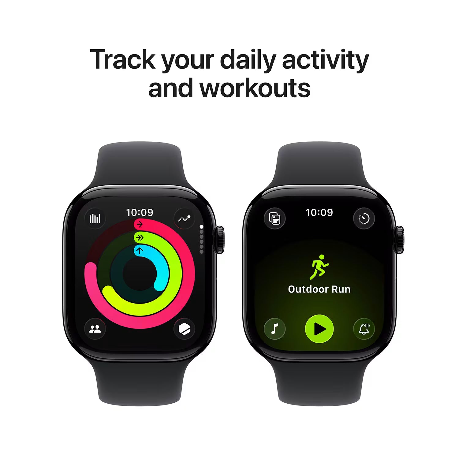Apple Watch Series 11 GPS 42mm Jet Black Aluminium Schwarzes Sportarmband S/M