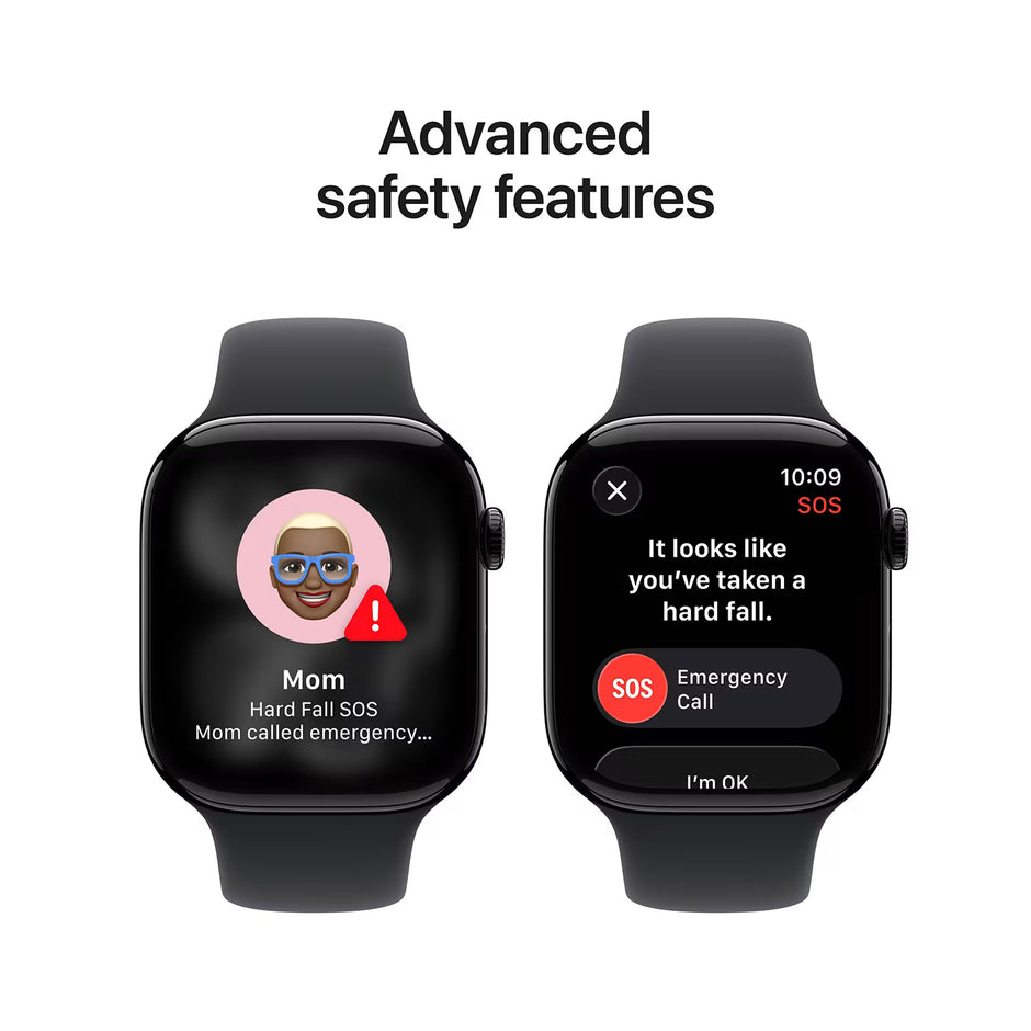 Apple Watch Series 11 GPS 42mm Jet Black Aluminium Schwarzes Sportarmband S/M