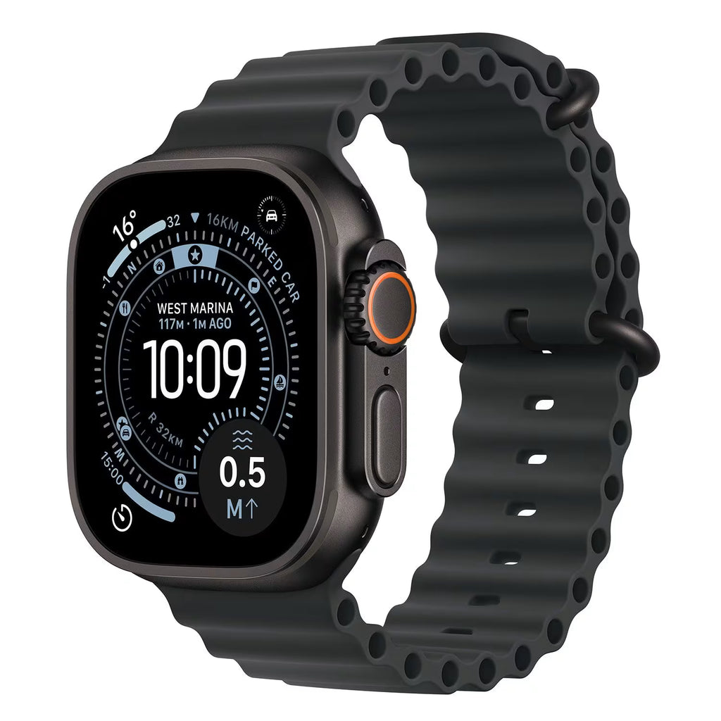 Apple Watch Ultra 3 49mm Black Titanium Case with Black Ocean Band