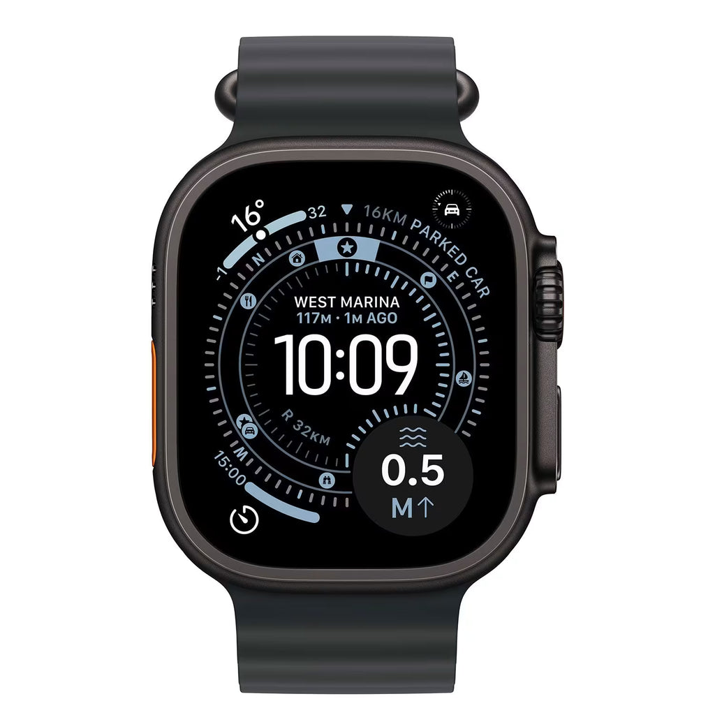 Apple Watch Ultra 3 49mm Black Titanium Case with Black Ocean Band