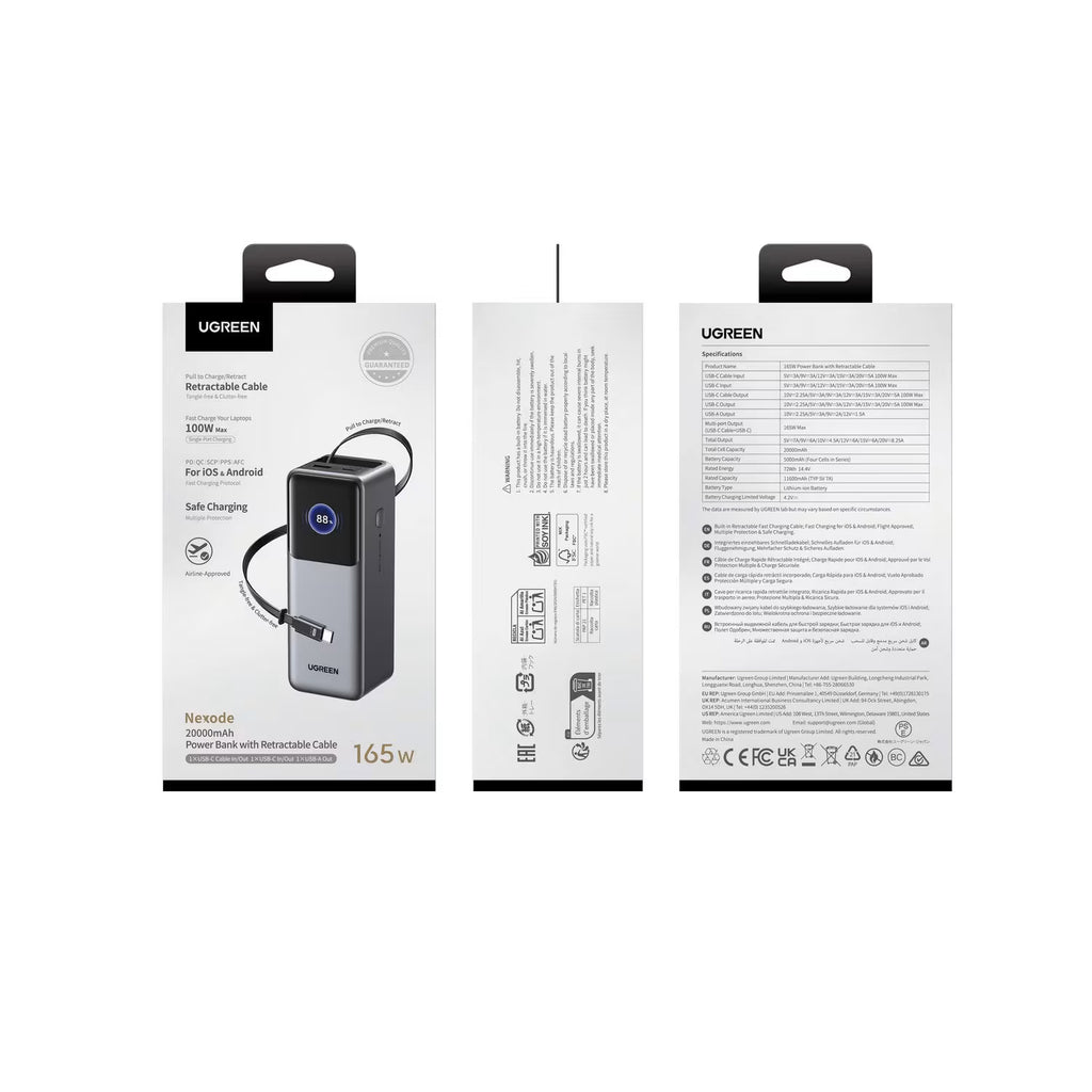 UGREEN PB726 Power Bank 20000mAh 165W PD Fast Charging