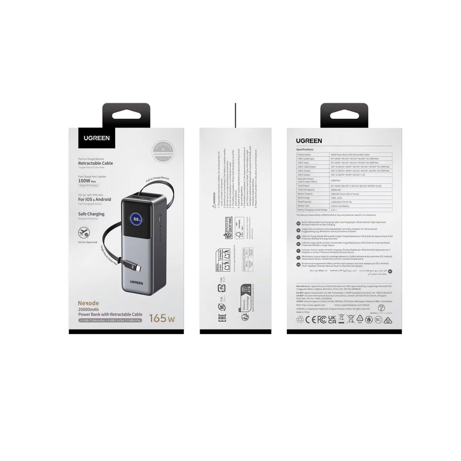Batterie externe UGREEN PB726 20000 mAh, charge rapide PD 165 W